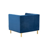 Safavieh Doris Velvet Club Chair Navy Wood / Fabric / Foam / Metal SFV4763C