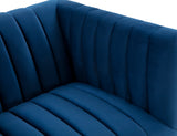 Safavieh Doris Velvet Club Chair Navy Wood / Fabric / Foam / Metal SFV4763C