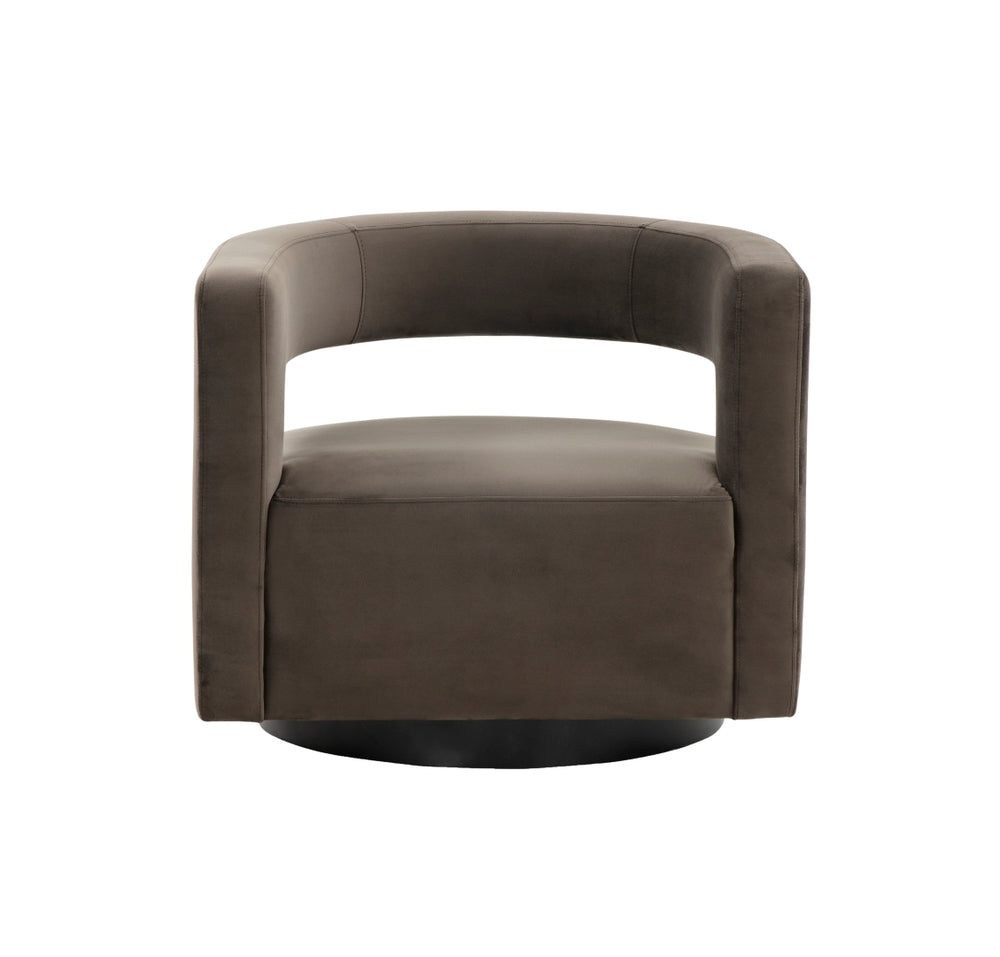 Safavieh Edgar Velvet  Swivel Chair Dark Grey Wood / Fabric / Foam / Metal SFV4764A