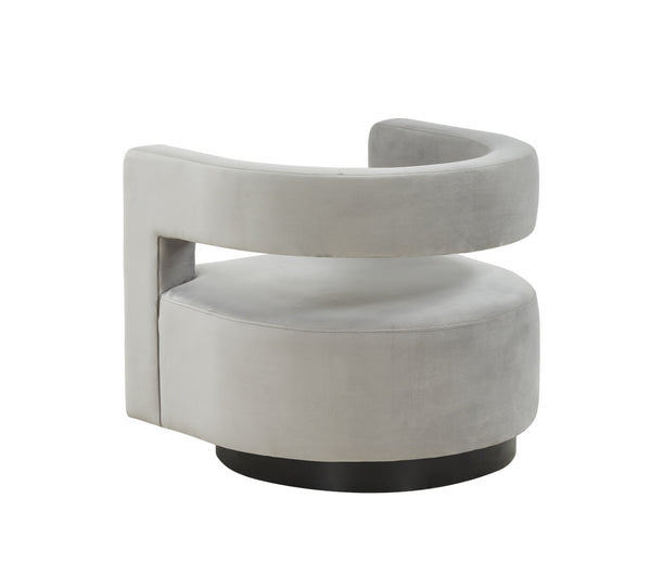 Safavieh Edgar Velvet  Swivel Chair Light Grey Wood / Fabric / Foam / Metal SFV4764B