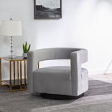 Safavieh Edgar Velvet  Swivel Chair Light Grey Wood / Fabric / Foam / Metal SFV4764B