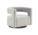 Safavieh Edgar Velvet  Swivel Chair Light Grey Wood / Fabric / Foam / Metal SFV4764B