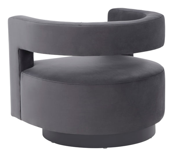 Safavieh Edgar Velvet Swivel Chair Dark Grey / Black Wood / Fabric / Foam / Metal SFV4764C