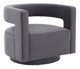 Safavieh Edgar Velvet Swivel Chair Dark Grey / Black Wood / Fabric / Foam / Metal SFV4764C
