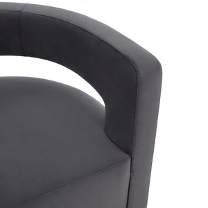 Safavieh Edgar Velvet Swivel Chair Dark Grey / Black Wood / Fabric / Foam / Metal SFV4764C