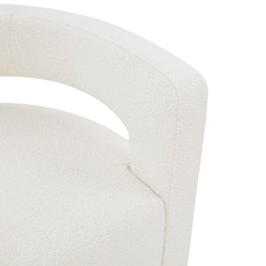 Safavieh Edgar Boucle Swivel Chair Ivory / Black Wood / Fabric / Foam / Metal SFV4764D