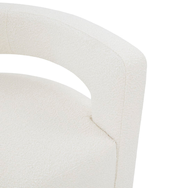 Safavieh Edgar Boucle Swivel Chair Ivory / Black Wood / Fabric / Foam / Metal SFV4764D