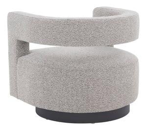 Safavieh Edgar Boucle Swivel Chair Light Grey / Black Wood / Fabric / Foam / Metal SFV4764E
