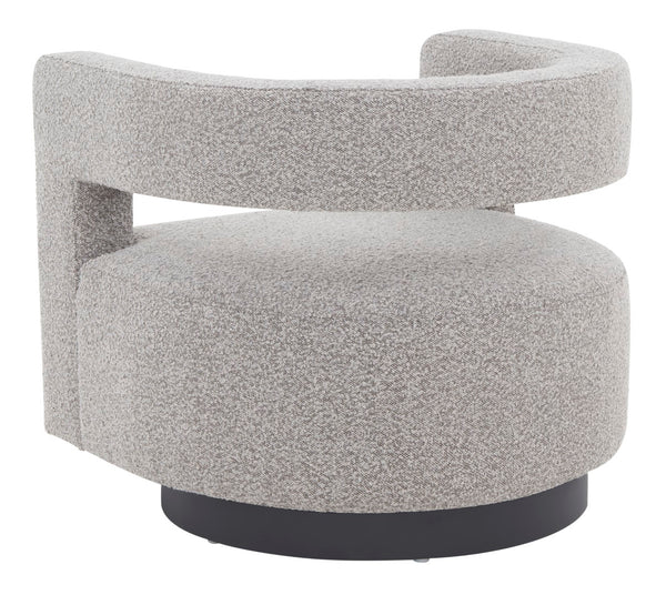 Safavieh Edgar Boucle Swivel Chair Light Grey / Black Wood / Fabric / Foam / Metal SFV4764E