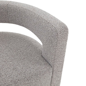 Safavieh Edgar Boucle Swivel Chair Light Grey / Black Wood / Fabric / Foam / Metal SFV4764E