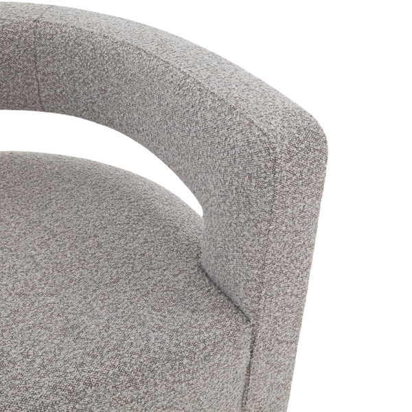 Safavieh Edgar Boucle Swivel Chair Light Grey / Black Wood / Fabric / Foam / Metal SFV4764E
