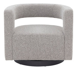 Safavieh Edgar Boucle Swivel Chair Light Grey / Black Wood / Fabric / Foam / Metal SFV4764E