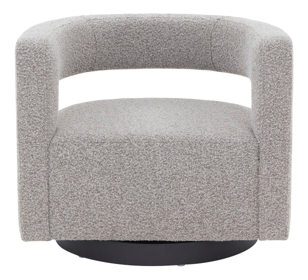 Safavieh Edgar Boucle Swivel Chair Light Grey / Black Wood / Fabric / Foam / Metal SFV4764E