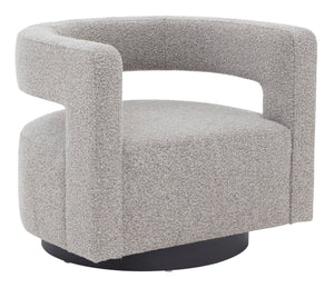 Safavieh Edgar Boucle Swivel Chair Light Grey / Black Wood / Fabric / Foam / Metal SFV4764E