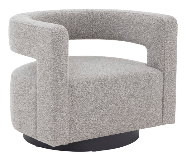 Safavieh Edgar Boucle Swivel Chair Light Grey / Black Wood / Fabric / Foam / Metal SFV4764E
