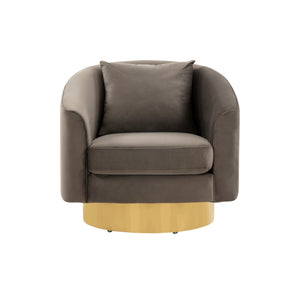 Safavieh Joaquin Swivel Barrel Chair Dark Grey Wood / Fabric / Foam / Metal SFV4765A