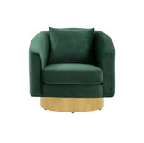 Safavieh Joaquin Swivel Barrel Chair Forest Green Wood / Fabric / Foam / Metal SFV4765B