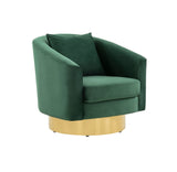 Safavieh Joaquin Swivel Barrel Chair Forest Green Wood / Fabric / Foam / Metal SFV4765B