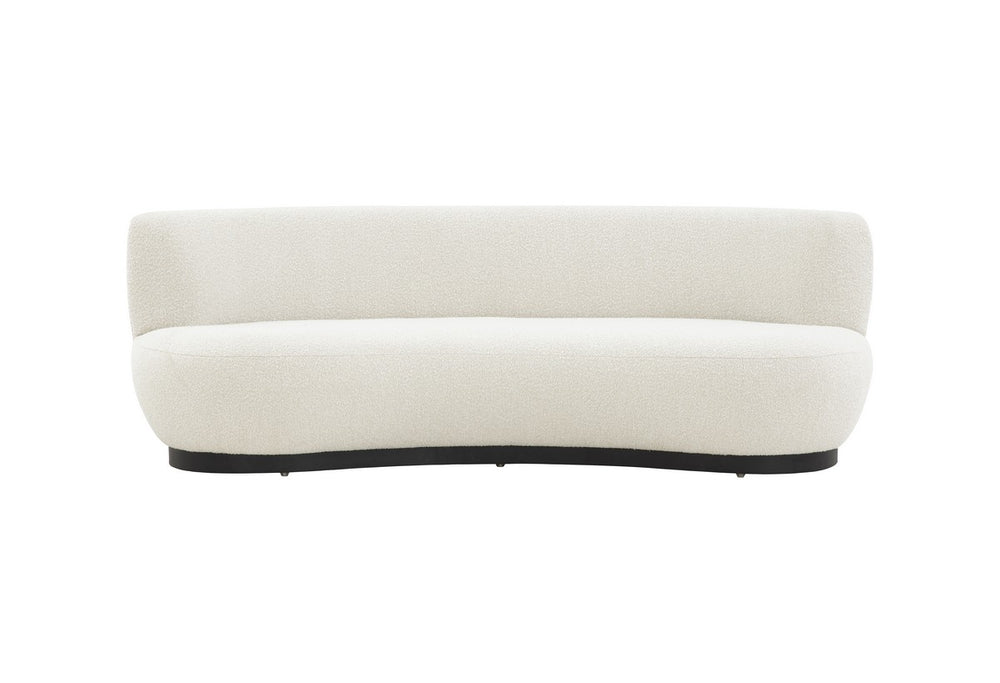 Stevie Boucle Curved Back Sofa – Glamorous Modern Minimalist Lounge Seating with Luxurious Comfort