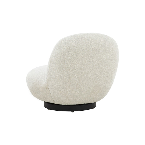 Stevie Ivory Boucle Accent Chair - Chic, Cozy Floor Seating for Relaxed Luxury Living Spaces