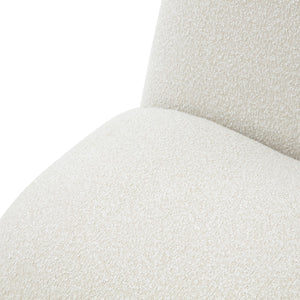 Stevie Ivory Boucle Accent Chair - Chic, Cozy Floor Seating for Relaxed Luxury Living Spaces