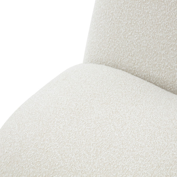 Stevie Ivory Boucle Accent Chair - Chic, Cozy Floor Seating for Relaxed Luxury Living Spaces