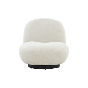 Stevie Ivory Boucle Accent Chair - Chic, Cozy Floor Seating for Relaxed Luxury Living Spaces