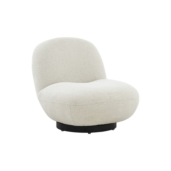 Stevie Ivory Boucle Accent Chair - Chic, Cozy Floor Seating for Relaxed Luxury Living Spaces