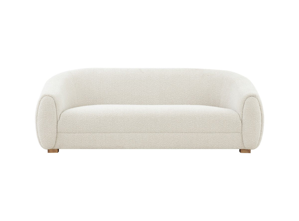 Emiliana Boucle Sofa - Chic Ivory Minimalist Design with Luxurious Texture & Streamlined Elegance