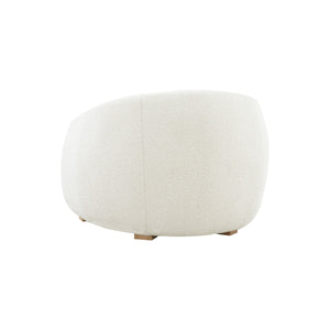 Emiliana Boucle Accent Chair - Luxurious Ivory Upholstery, Glamorous Minimalist Design & Comfort