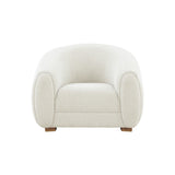 Emiliana Boucle Accent Chair - Luxurious Ivory Upholstery, Glamorous Minimalist Design & Comfort