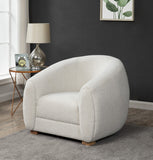 Emiliana Boucle Accent Chair - Luxurious Ivory Upholstery, Glamorous Minimalist Design & Comfort