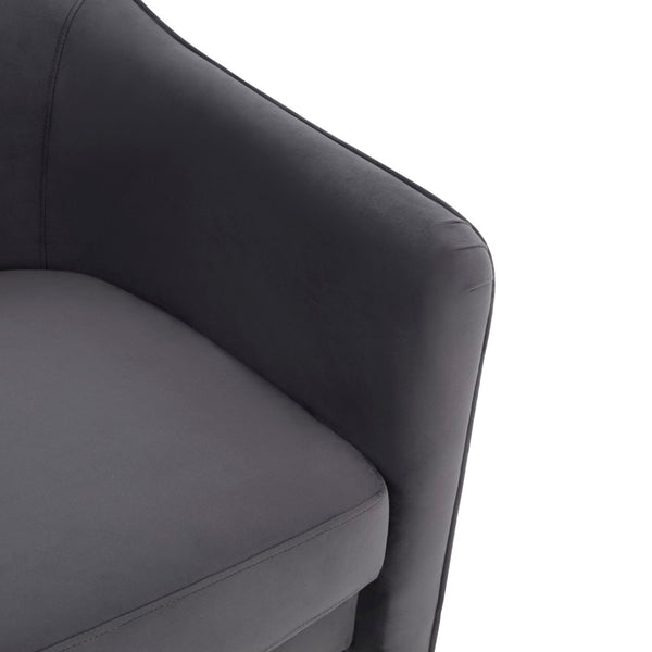 Safavieh Londyn Upholstered Accent Chair Dark Grey Wood / Fabric / Foam / Metal SFV4770D