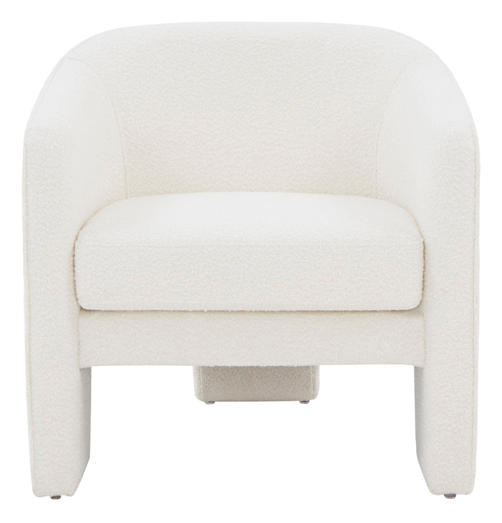 Safavieh Londyn Boucle Accent Chair Ivory Wood / Fabric / Foam / Metal SFV4770E