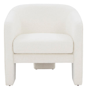 Safavieh Londyn Boucle Accent Chair Ivory Wood / Fabric / Foam / Metal SFV4770E