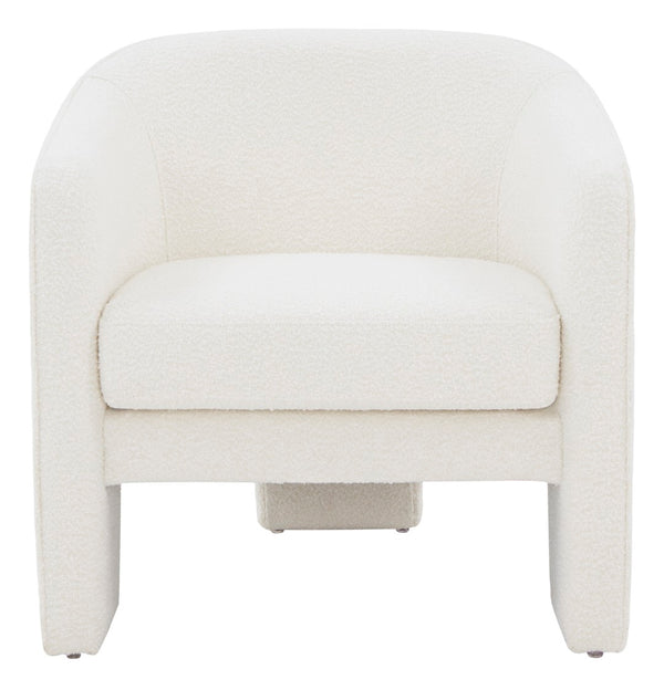Safavieh Londyn Boucle Accent Chair Ivory Wood / Fabric / Foam / Metal SFV4770E