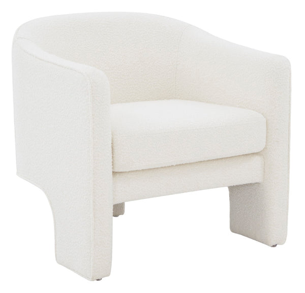 Safavieh Londyn Boucle Accent Chair Ivory Wood / Fabric / Foam / Metal SFV4770E