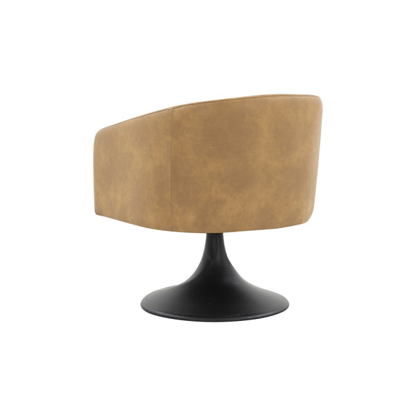 Gonzalez Pedestal Chair - Striking Modern Design with Gold Stainless Steel Base and Vegan Leather Seat