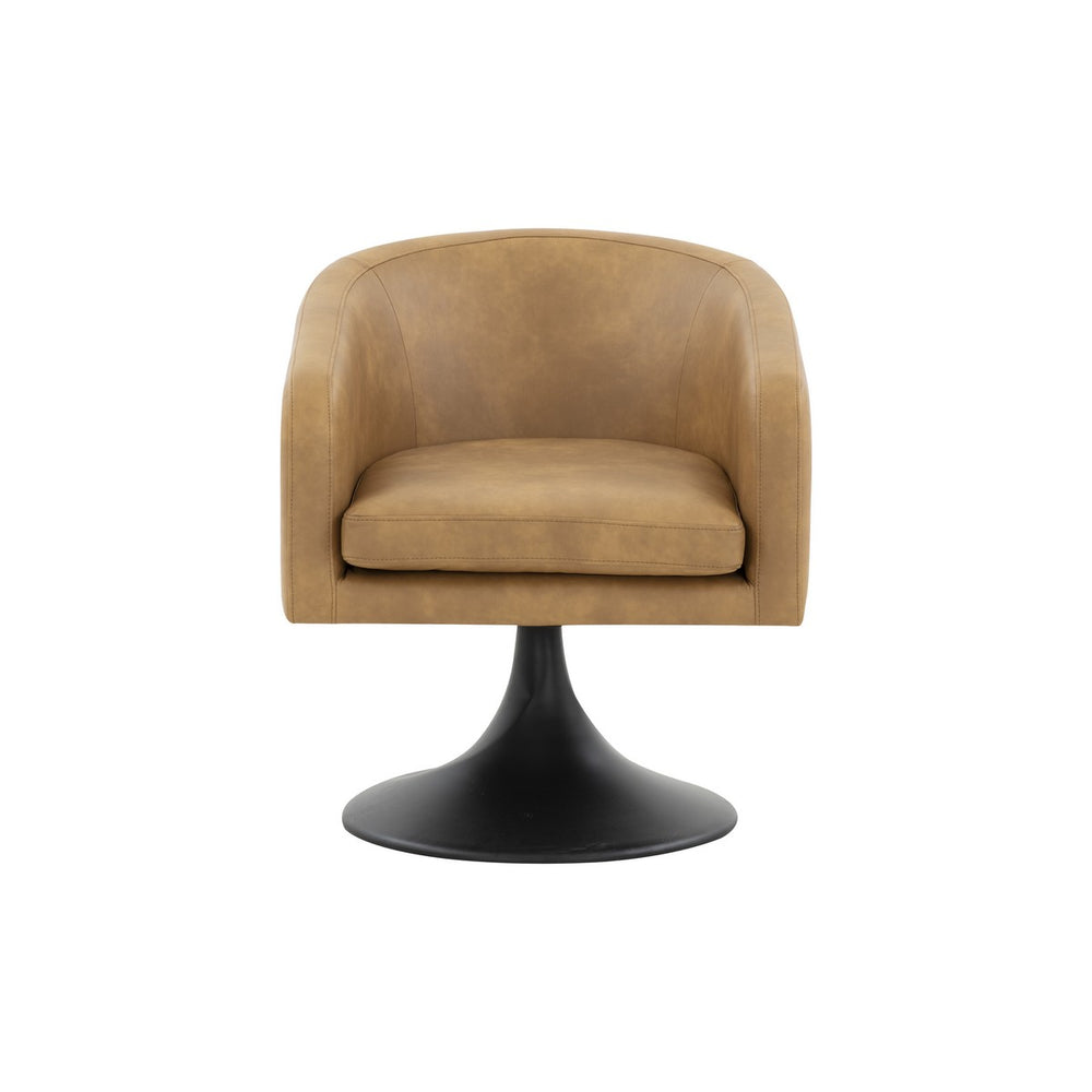 Gonzalez Pedestal Chair - Striking Modern Design with Gold Stainless Steel Base and Vegan Leather Seat