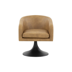 Gonzalez Pedestal Chair - Striking Modern Design with Gold Stainless Steel Base and Vegan Leather Seat