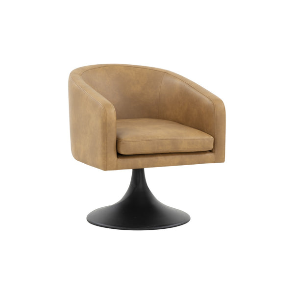 Gonzalez Pedestal Chair - Striking Modern Design with Gold Stainless Steel Base and Vegan Leather Seat