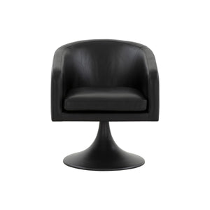 Gonzalez Pedestal Chair - Striking Modern Design with Gold Stainless Steel Base and Vegan Leather Seat