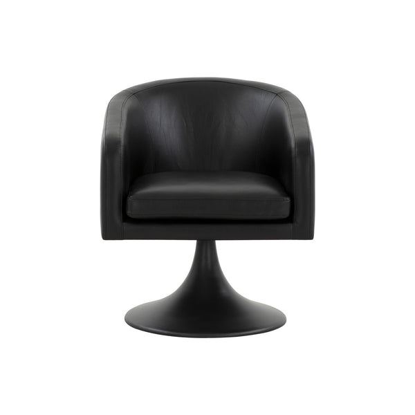 Gonzalez Pedestal Chair - Striking Modern Design with Gold Stainless Steel Base and Vegan Leather Seat