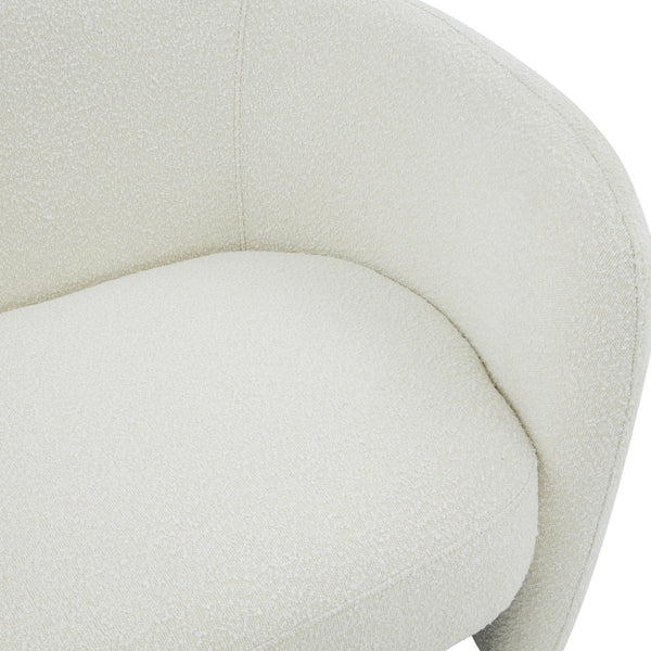 Safavieh Zhao Boucle Curved Loveseat Ivory Wood / Fabric / Foam SFV4783B