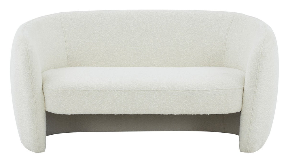 Safavieh Zhao Boucle Curved Loveseat Ivory Wood / Fabric / Foam SFV4783B