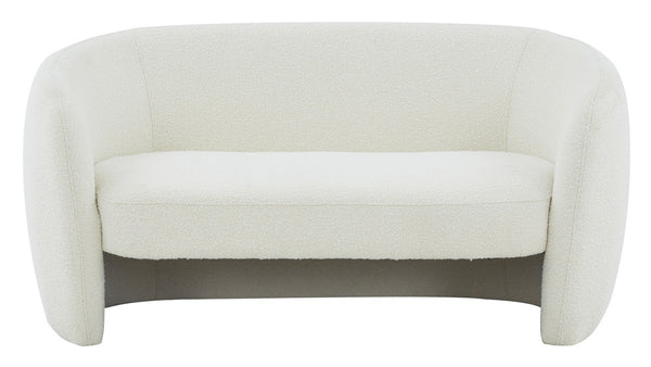 Safavieh Zhao Boucle Curved Loveseat Ivory Wood / Fabric / Foam SFV4783B