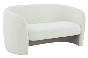 Safavieh Zhao Boucle Curved Loveseat Ivory Wood / Fabric / Foam SFV4783B