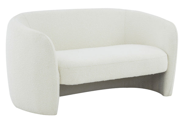 Safavieh Zhao Boucle Curved Loveseat Ivory Wood / Fabric / Foam SFV4783B