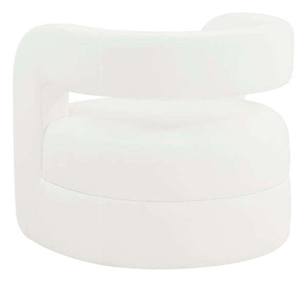 Safavieh Anissa Barrel Back Accent Chair White Wood / Fabric / Foam SFV4789A