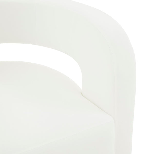 Safavieh Anissa Barrel Back Accent Chair White Wood / Fabric / Foam SFV4789A